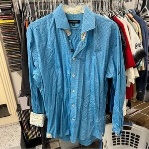 Bogosse Mens (5) Button Up Casual L Long Sleeve Shirt Designer Flip Cuffs L/XL